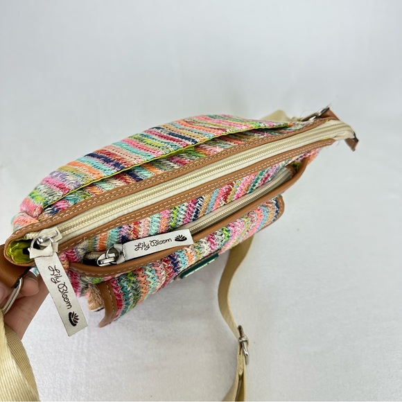 LILY BLOOM Party Favor Fun Colorful Straw Purse Shoulder Crossbody Handbag - Picture 5 of 16